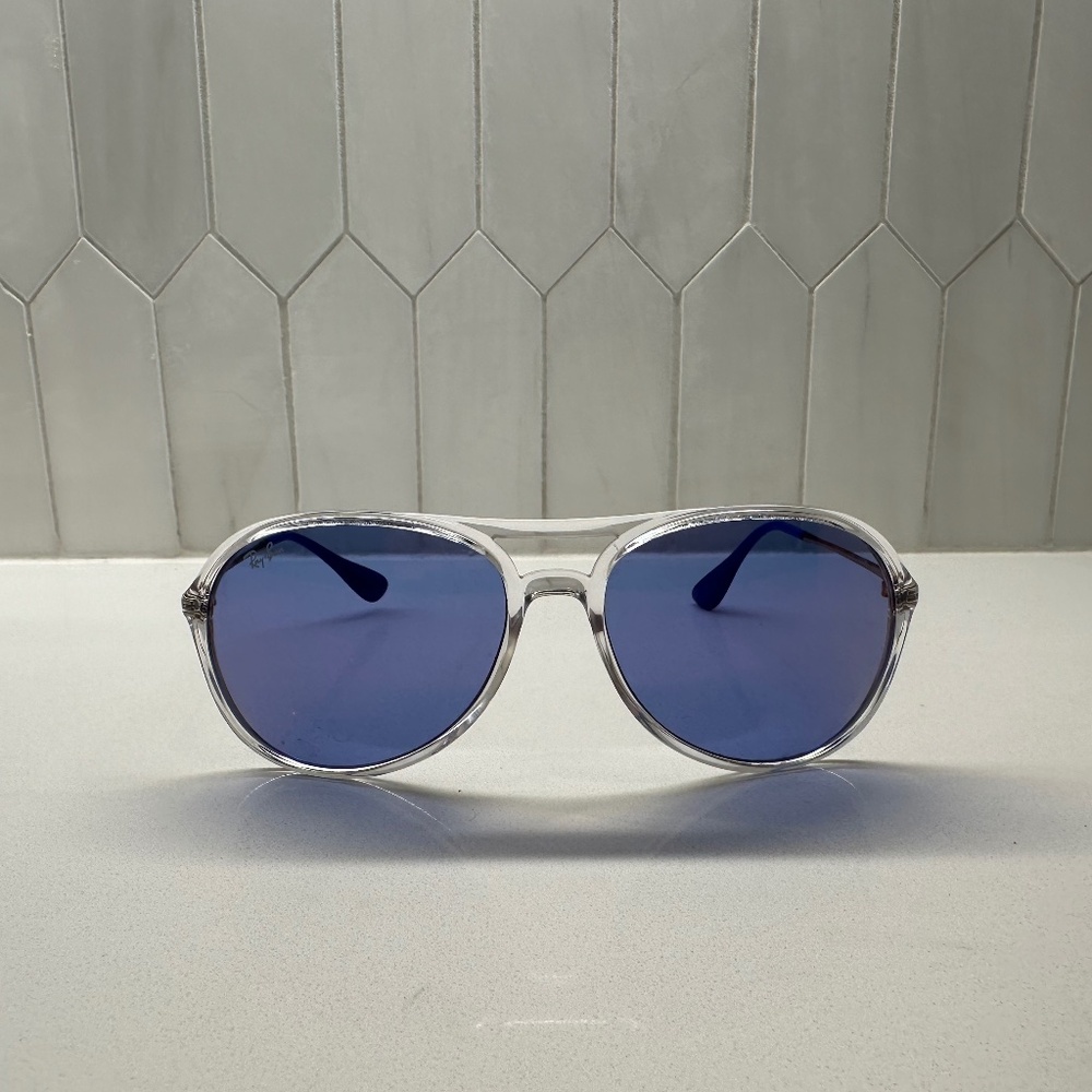 Ray Ban Dark Violet/Blue Alex Aviator Sunglasses